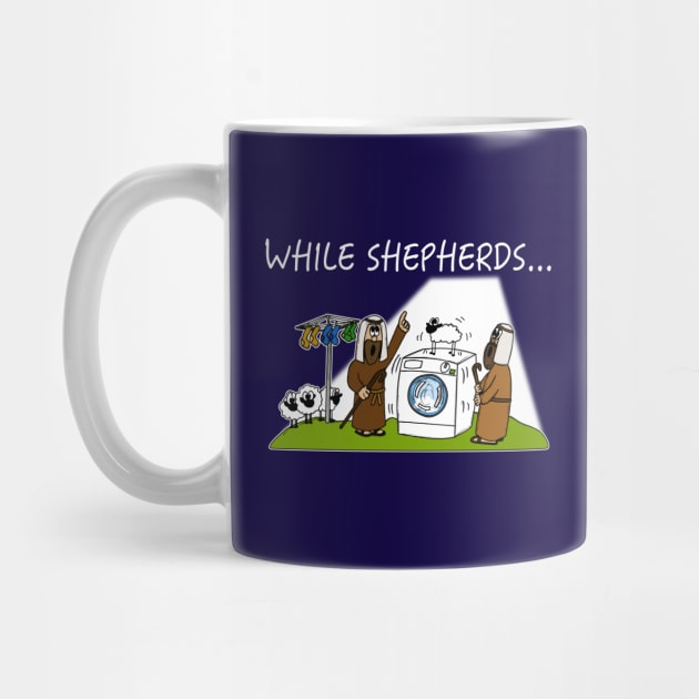 While Shepherds Washed Christmas Nativity Funny Christian Humor by doodlerob